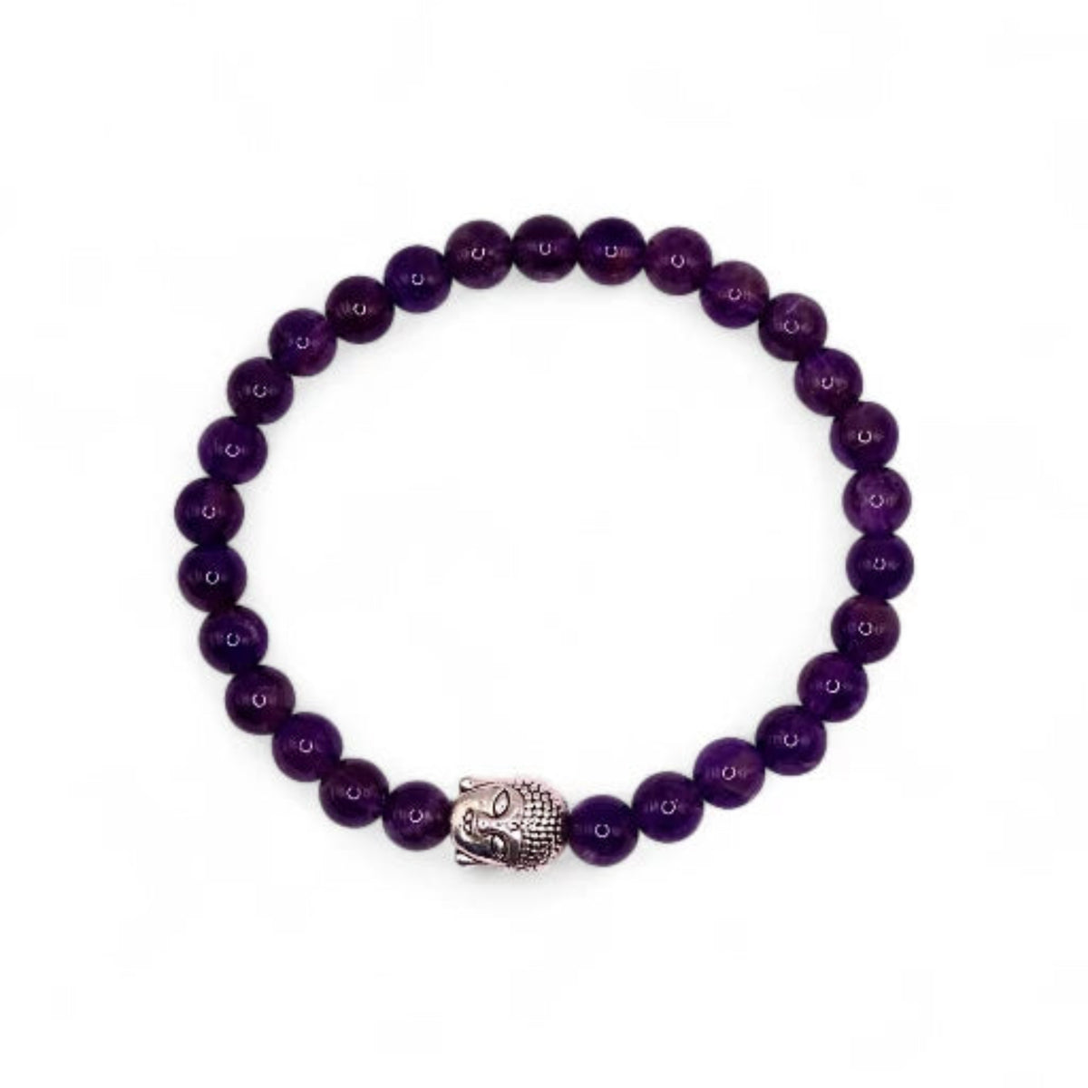 Bracelet Améthyste avec tête de Bouddha
