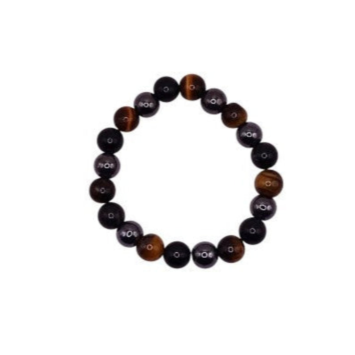 Bracelet Œil de Tigre, Hématite et Obsidienne Noire