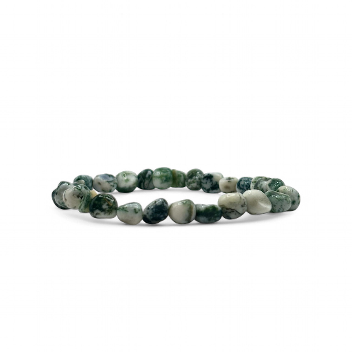 Bracelet Agate Arbre Pierre Roulée