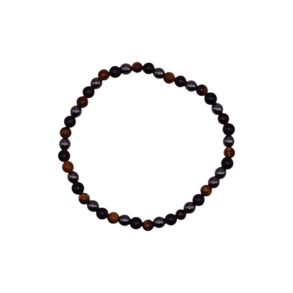 Bracelet Œil de Tigre, Hématite et Obsidienne Noire