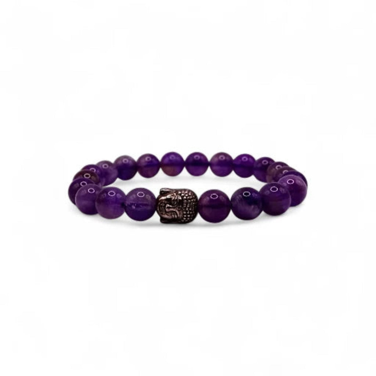 Bracelet Améthyste avec tête de Bouddha