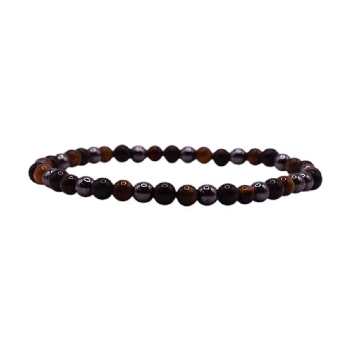 Bracelet Œil de Tigre, Hématite et Obsidienne Noire