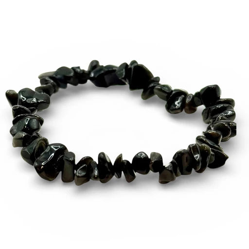 Bracelet Obsidienne Noire Chips/ Baroque