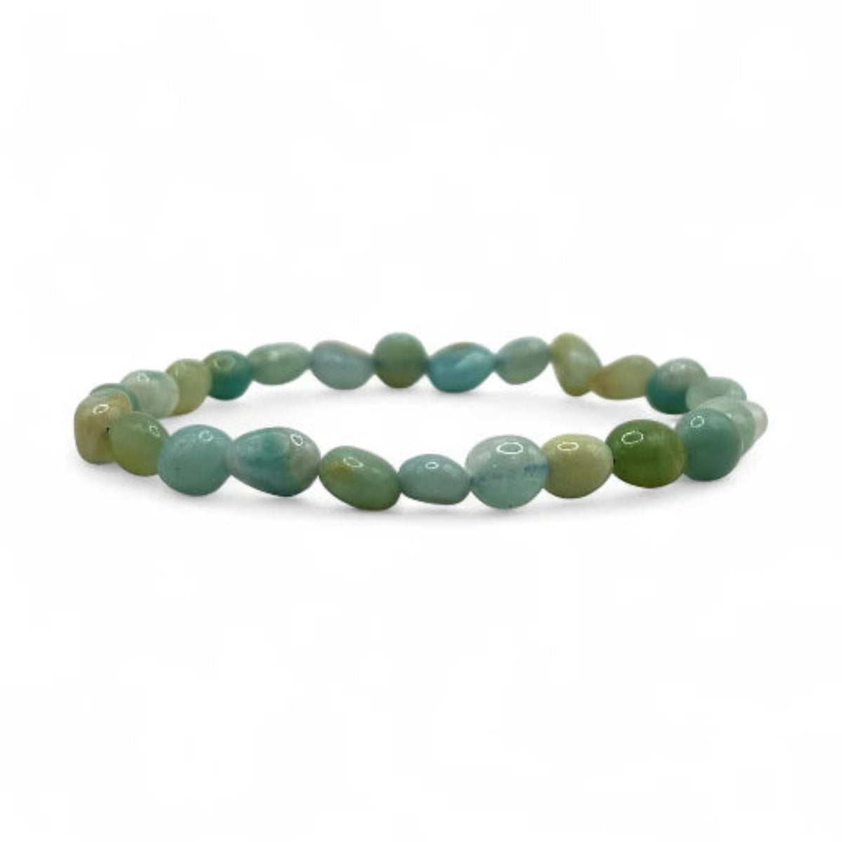 Bracelet Amazonite Multicolore Pierres Roulées