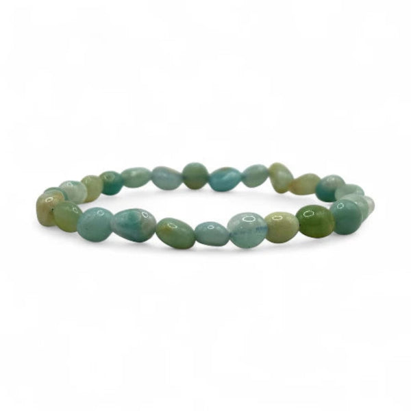 Bracelet Amazonite Multicolore Pierres Roulées