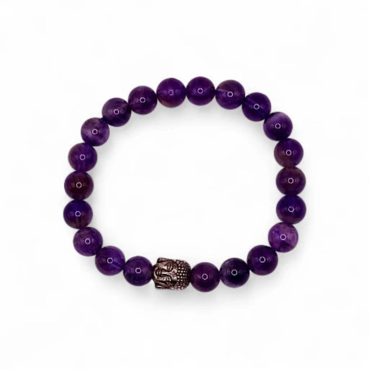 Bracelet Améthyste avec tête de Bouddha