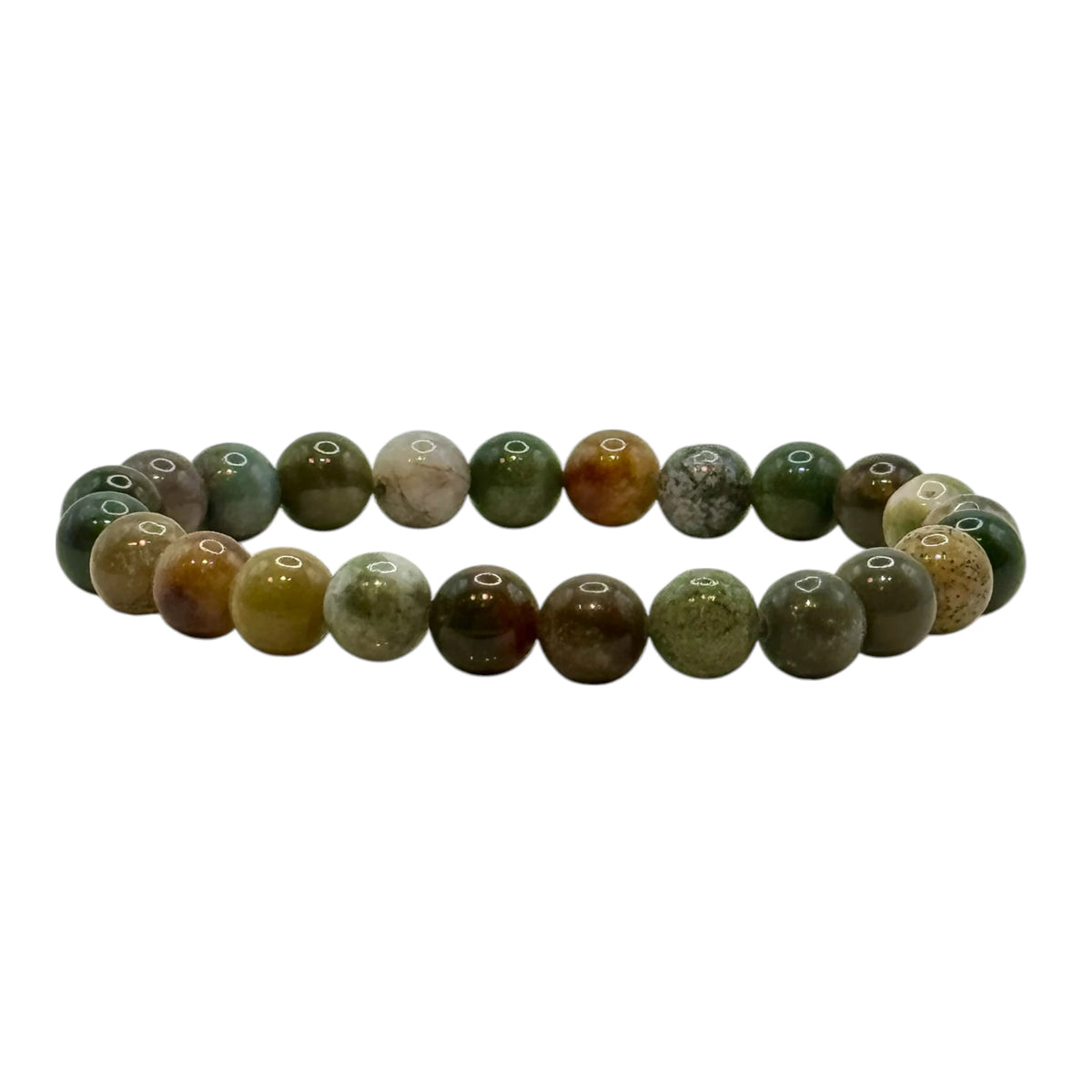 Bracelet “Confiance & Concentration” en Agate Indienne Perles Rondes