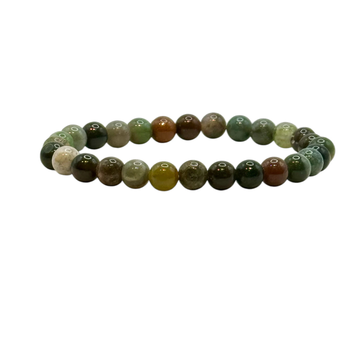 Bracelet “Confiance & Concentration” en Agate Indienne Perles Rondes