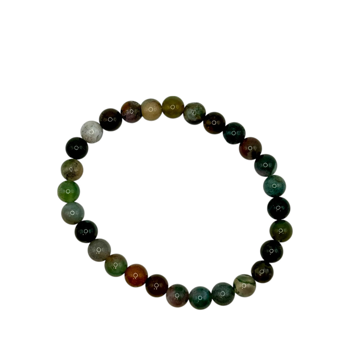 Bracelet “Confiance & Concentration” en Agate Indienne Perles Rondes