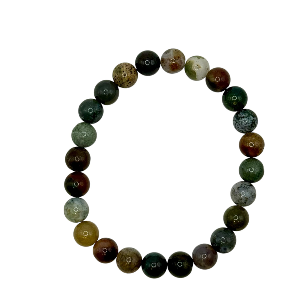 Bracelet “Confiance & Concentration” en Agate Indienne Perles Rondes
