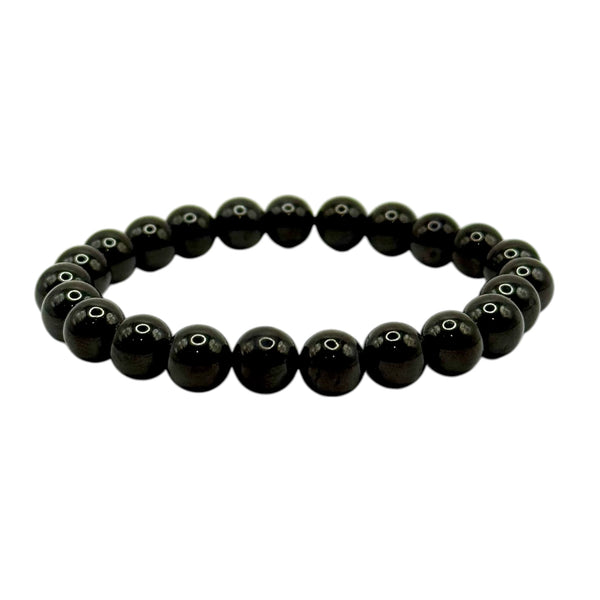 Bracelet "Protection & Réconfort" en Jais Perles Rondes