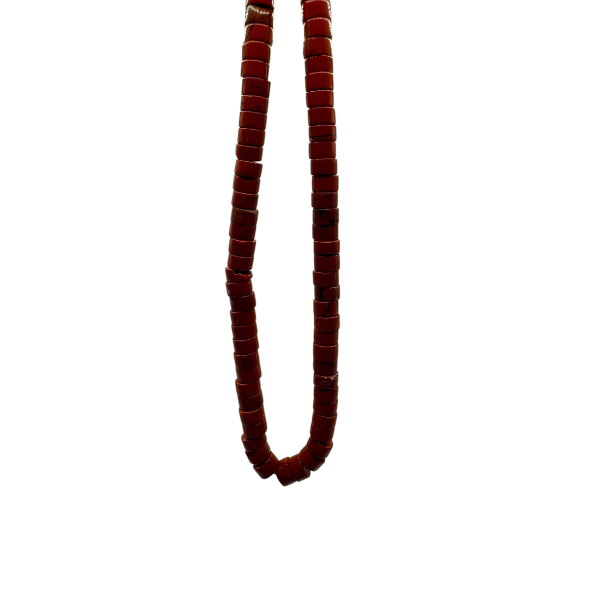 Jaspe Rouge Fil de Perles Naturelle Heishi 3.8-4.2x2-4.5mm, env 39cm