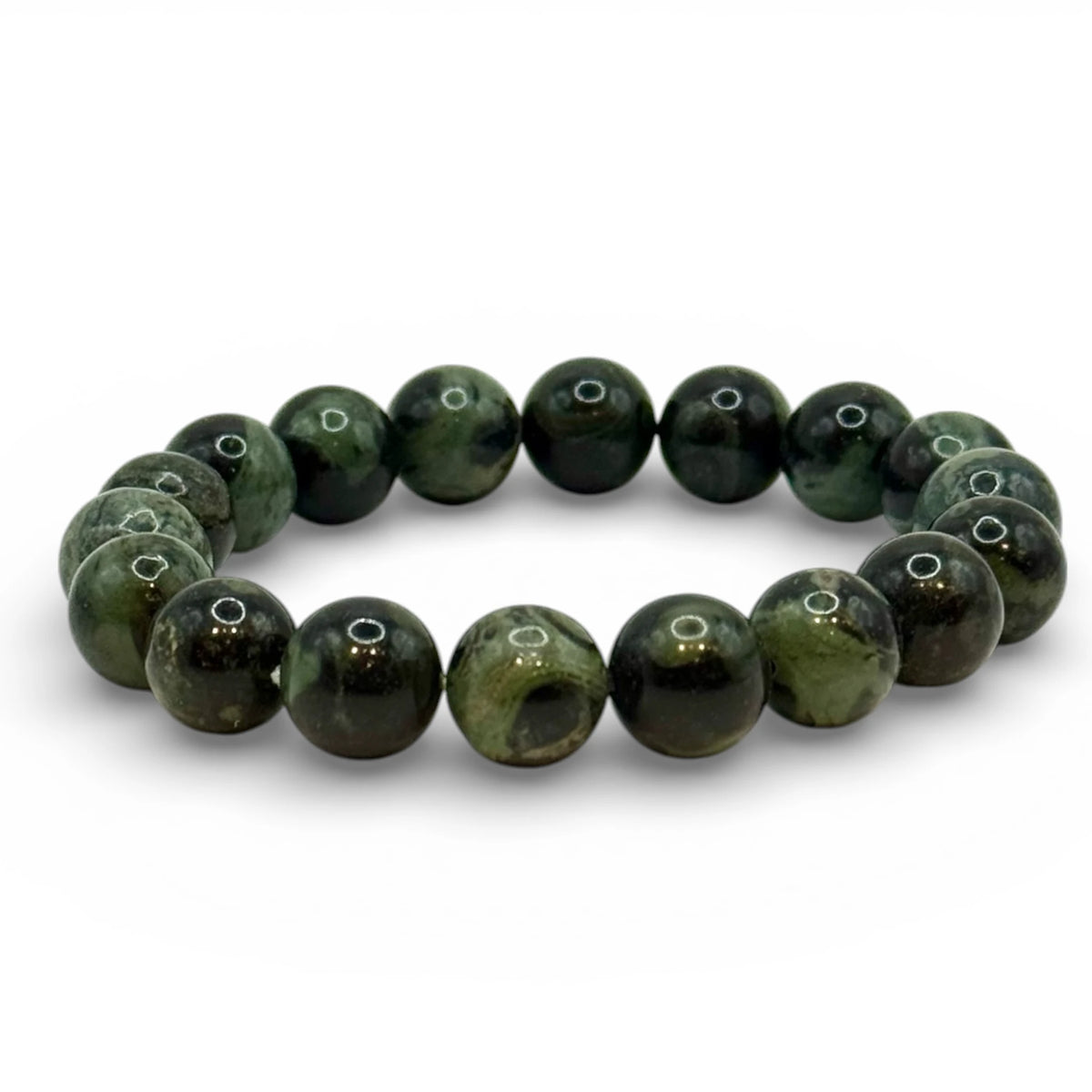 Bracelet "Lâcher-Prise & Bien-Être" en Jaspe Kambaba Perles Rondes