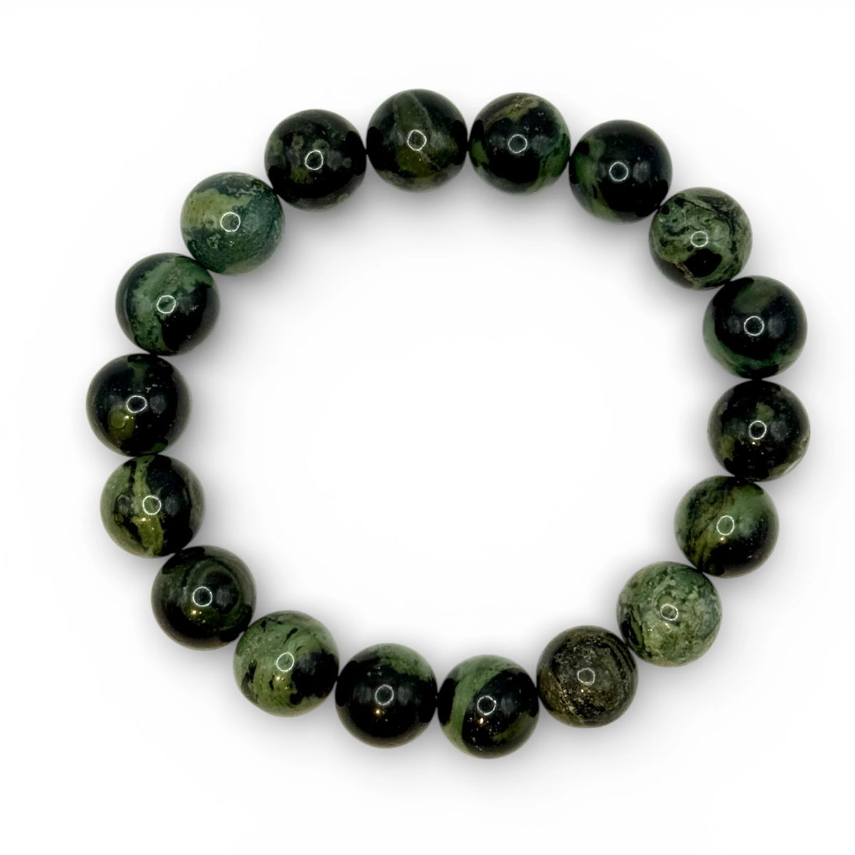 Bracelet "Lâcher-Prise & Bien-Être" en Jaspe Kambaba Perles Rondes