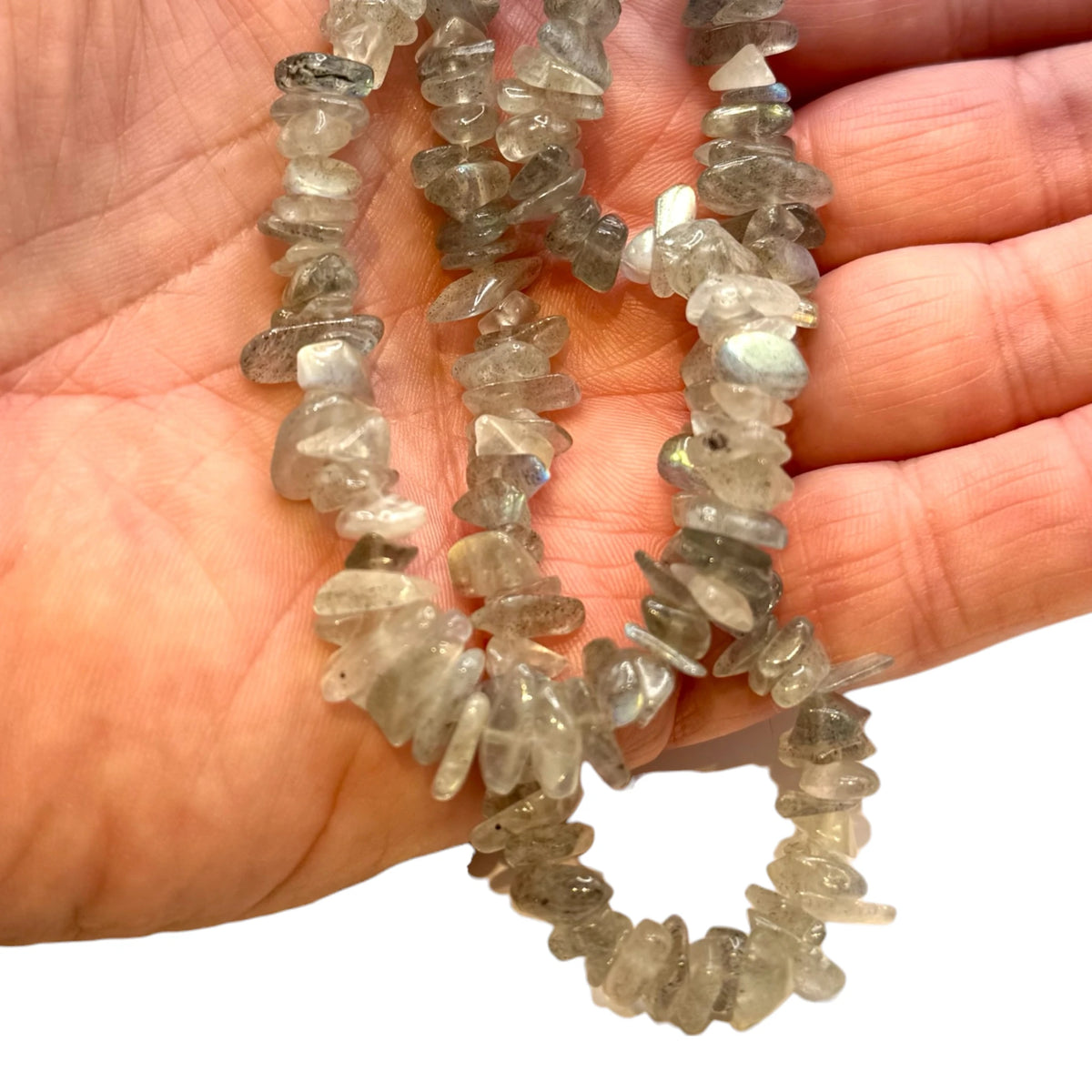 Fil de perles naturelles de Labradorite AA chips / Baroque 40cm et 80cm
