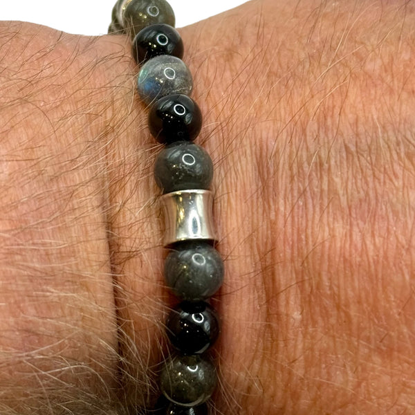 Bracelet Labradorite AA et Onyx