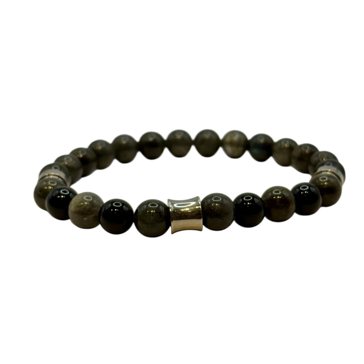 Bracelet "Protection & Intuition" en Labradorite et Onyx Perles Rondes