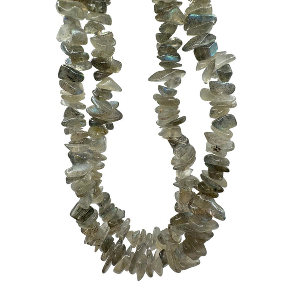 Fil de perles naturelles de Labradorite AA chips / Baroque 40cm et 80cm