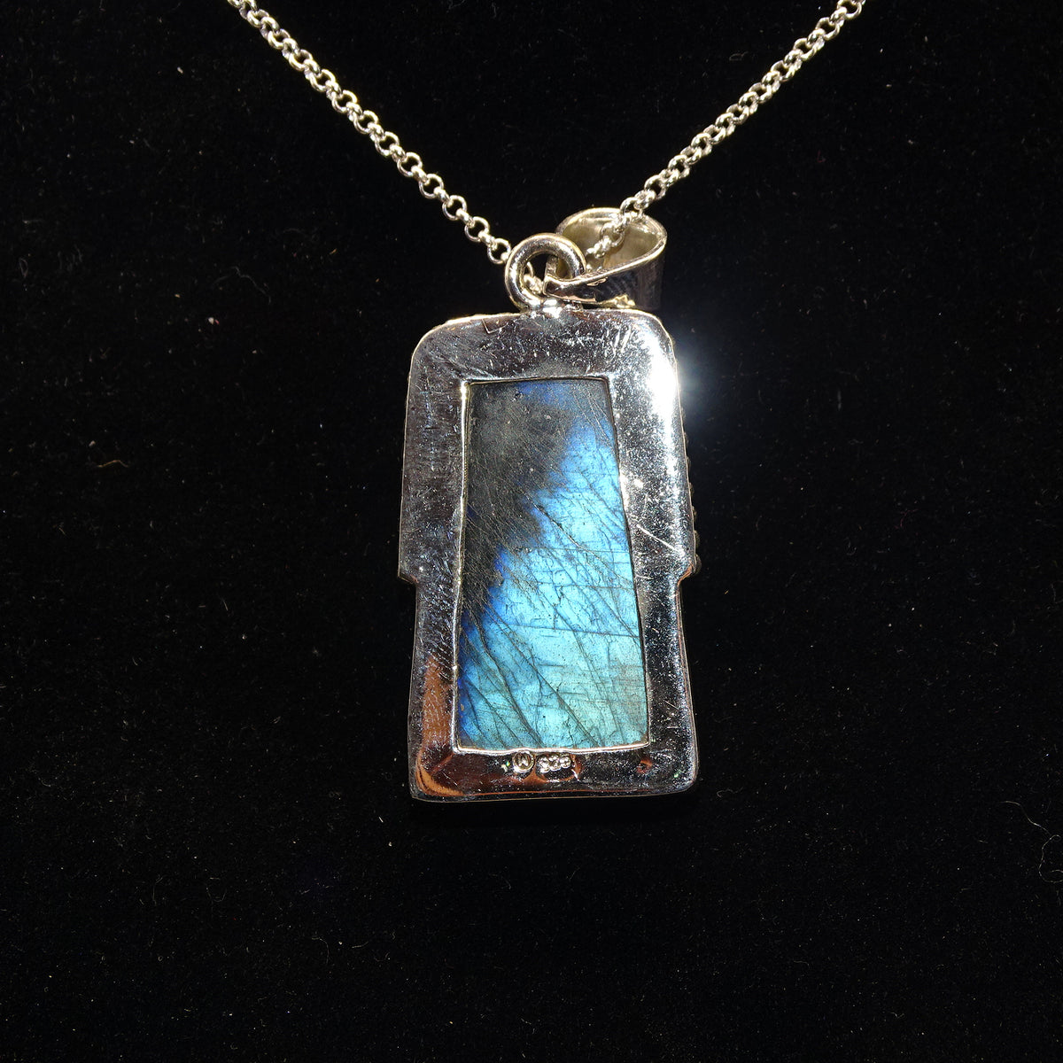 Pendentif Labradorite Bleue trapèze Argent 925