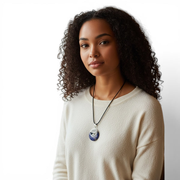 Pendentif Lapis Lazuli et Arbre de Vie