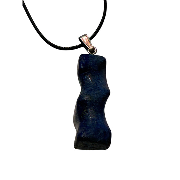 Pendentif Lapis Lazuli, 44x32mm avec cordon réglable