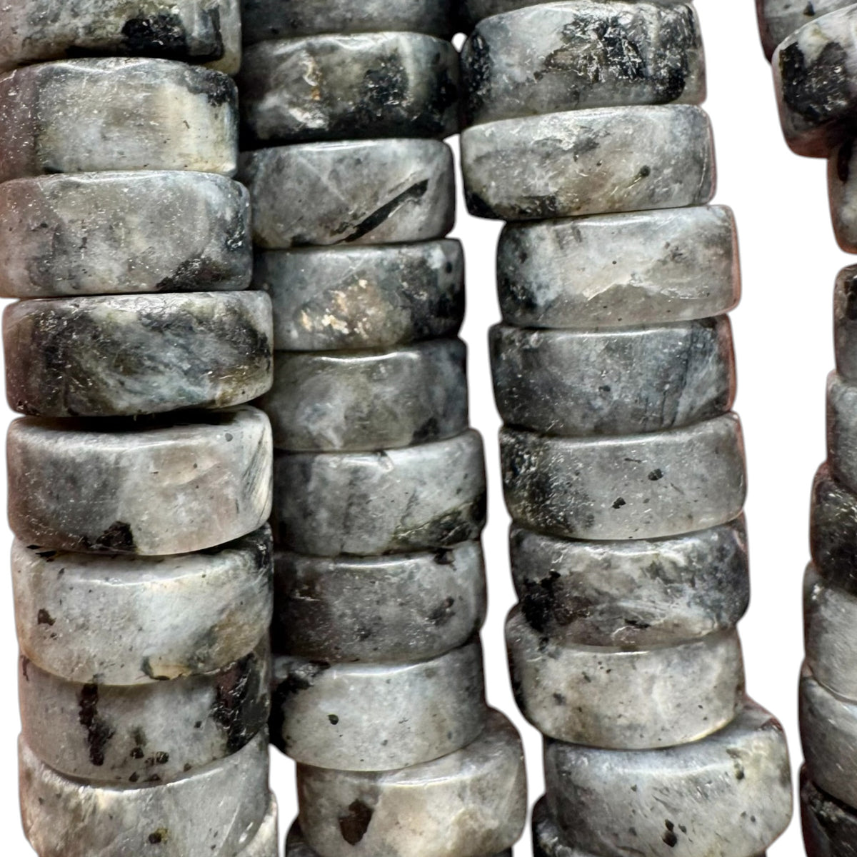 Larvikite Fil de Perles Naturelle Heishi 8x3mm, env 39cm