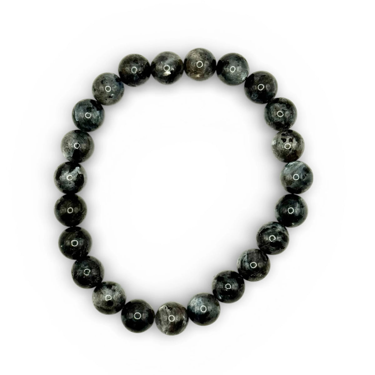 Bracelet "Protection & Clairvoyance" en Larvikite Perles Rondes