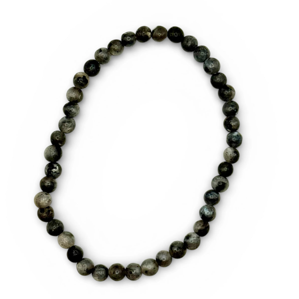 Bracelet "Protection & Clairvoyance" en Larvikite Perles Rondes