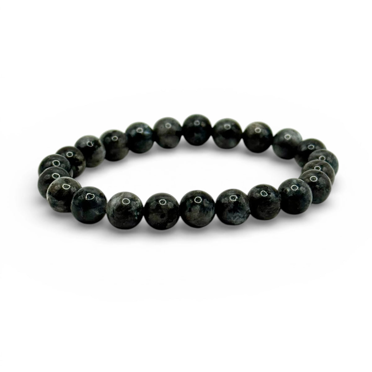 Bracelet "Protection & Clairvoyance" en Larvikite Perles Rondes