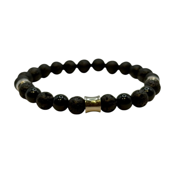 Bracelet Pierre de Lave A et Onyx