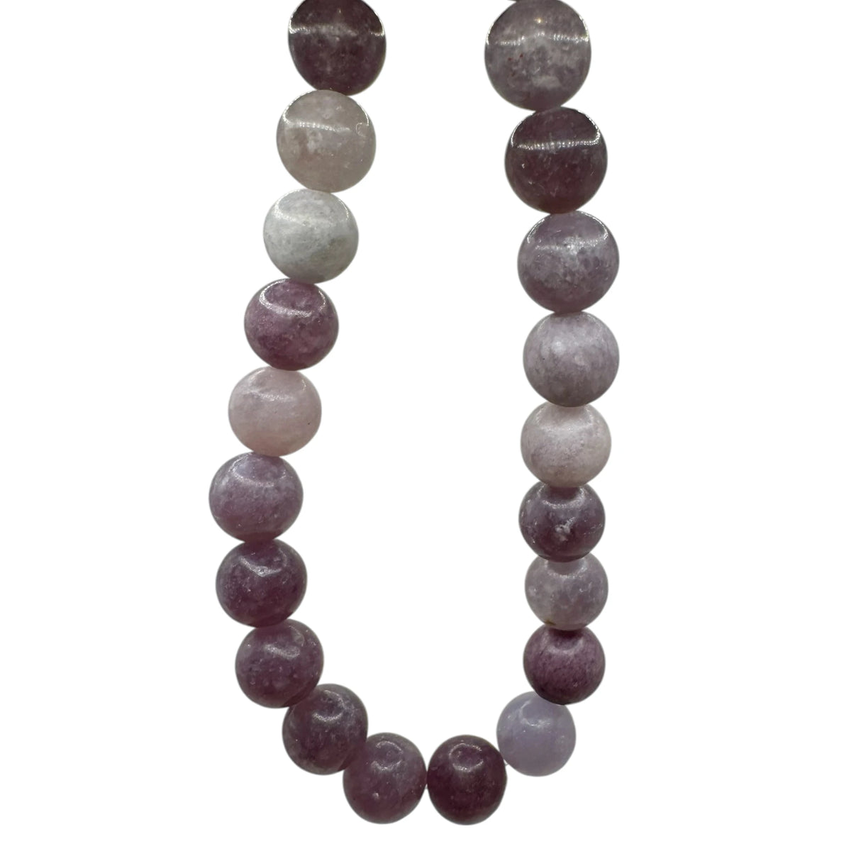 Lépidolite mauve Fil de Perles Naturelle 6-8-10mm, env 39cm
