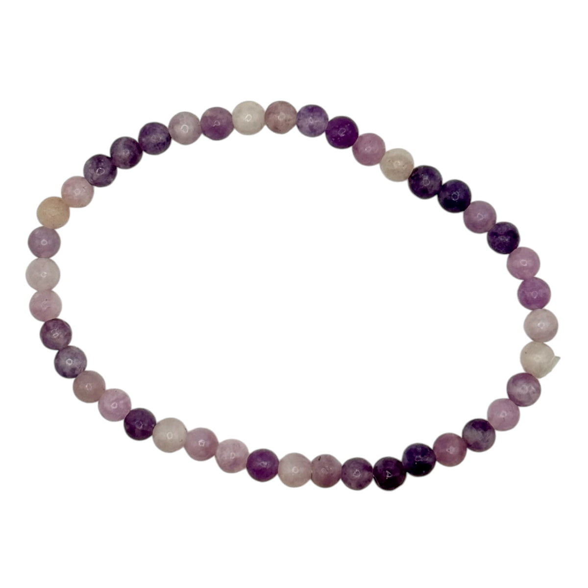 Bracelet "Calme & Apaisement" en Lépidolite Claire Perles Rondes