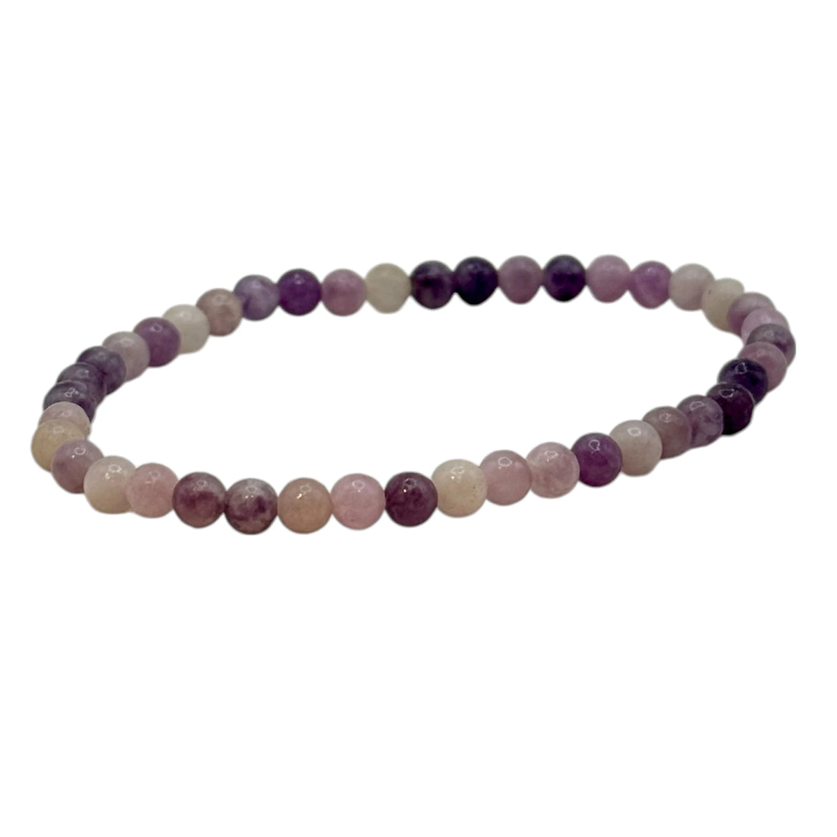 Bracelet "Calme & Apaisement" en Lépidolite Claire Perles Rondes