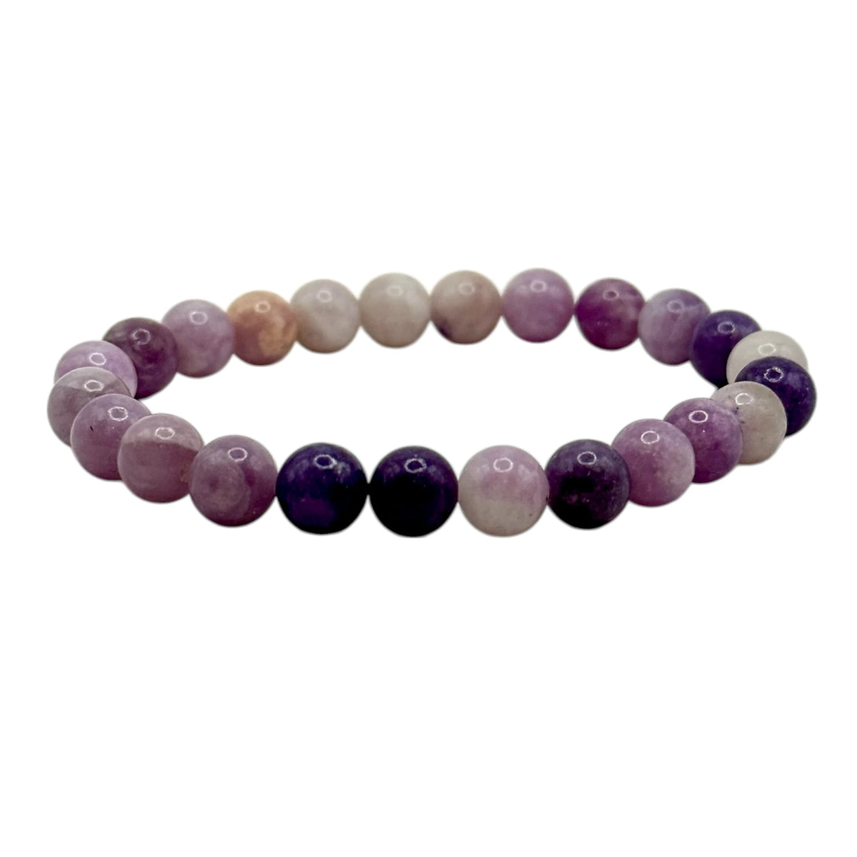Bracelet "Calme & Apaisement" en Lépidolite Claire Perles Rondes