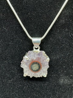 Pendentif Améthyste Stalactite/Fleur Argent 925 lot 1