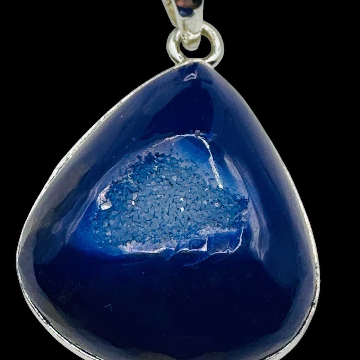 Pendentif Druse Agate Bleue Argent 925 Lot 3