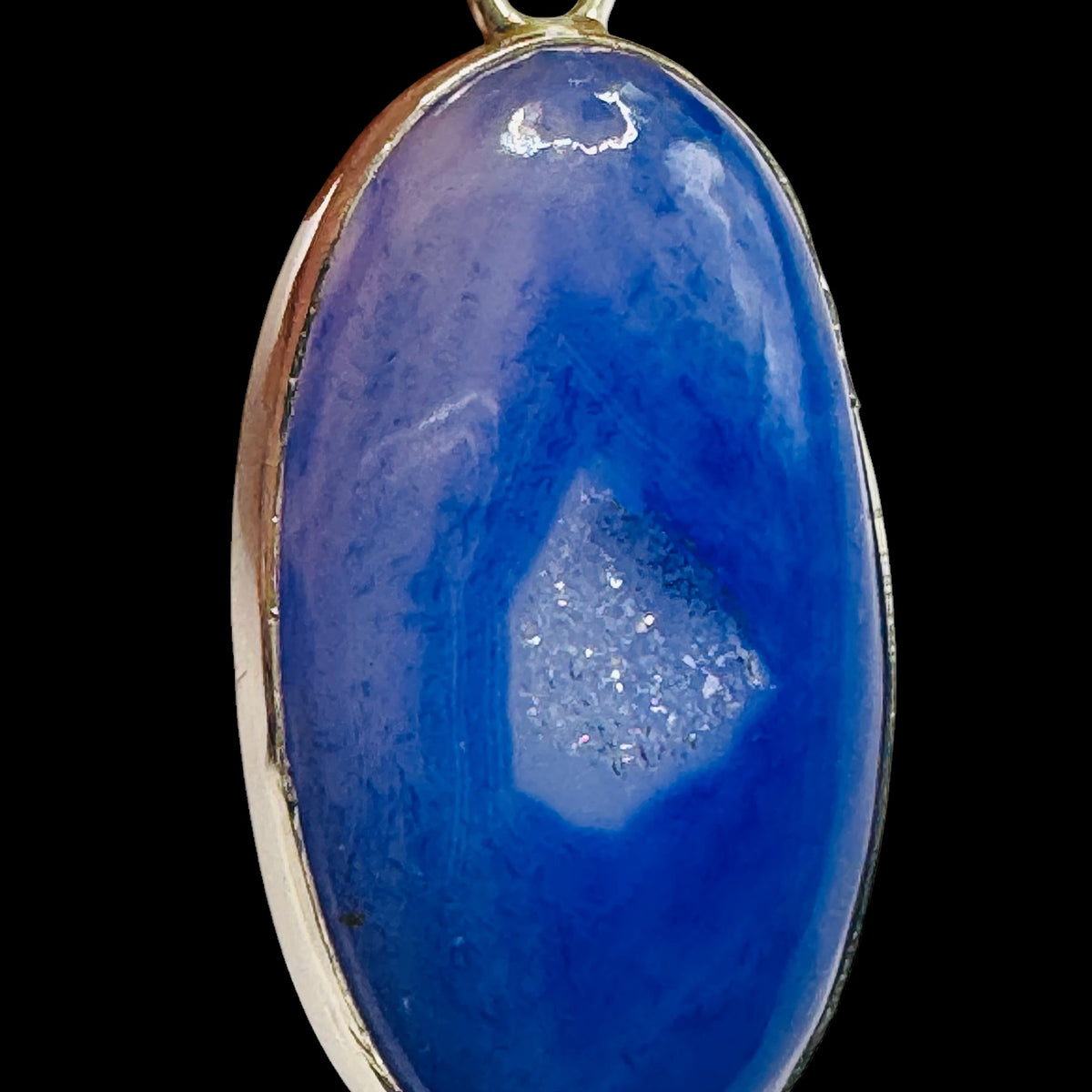 Pendentif Druse Agate Bleue Argent 925 Lot 8