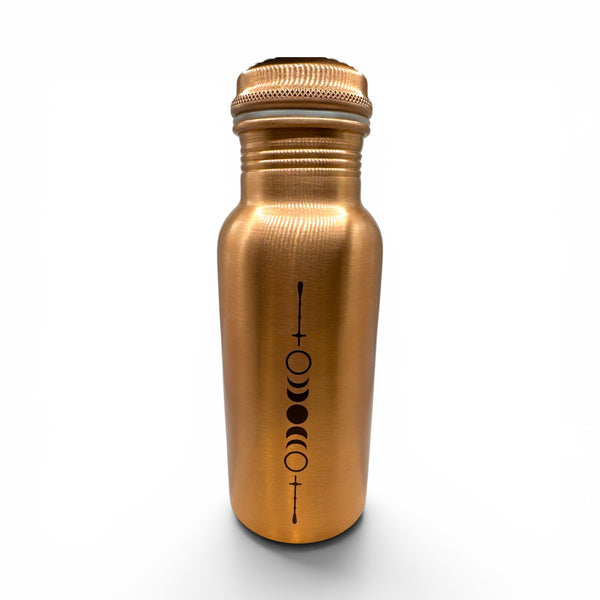 Gourde en cuivre Phases de la Lune gravée 500ml