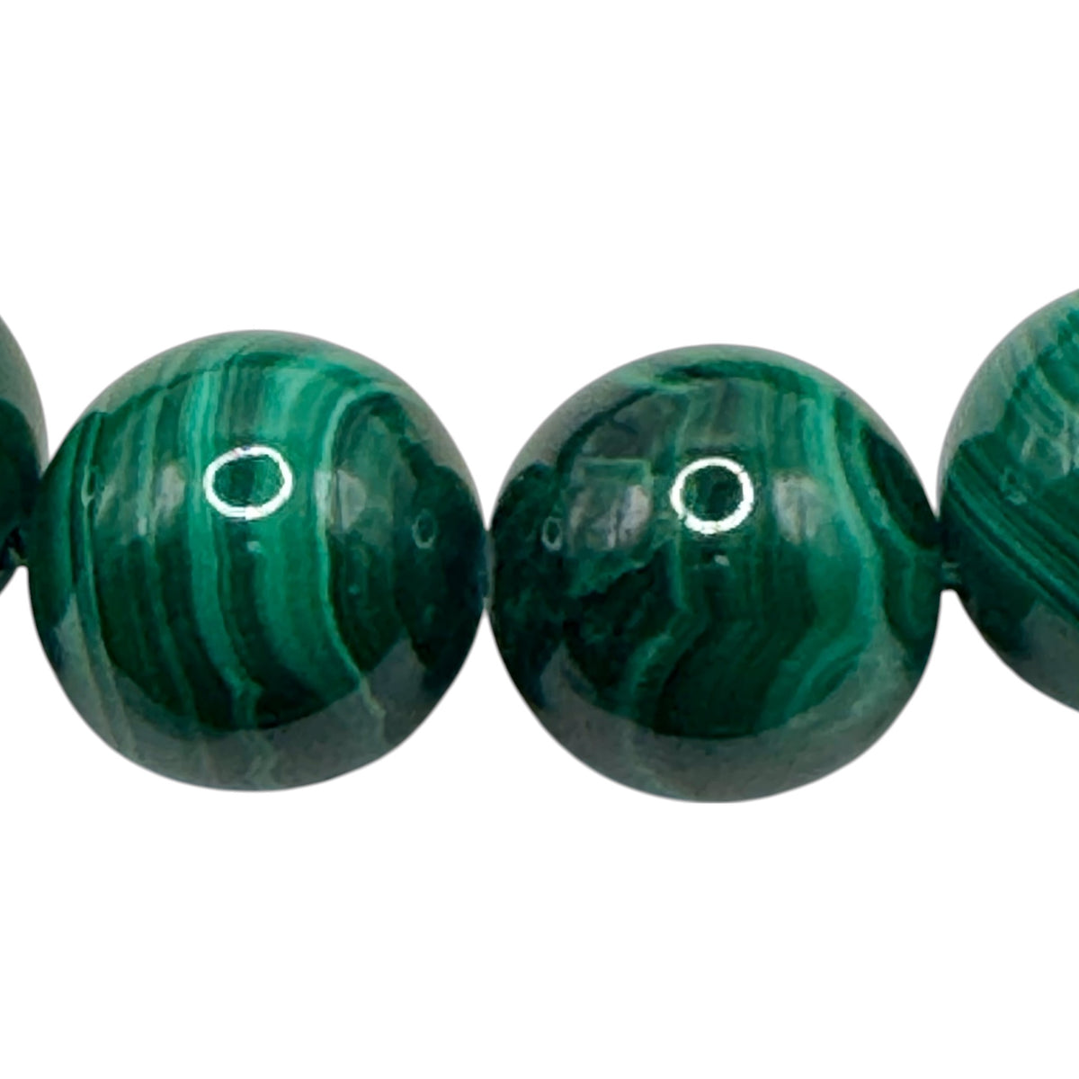 Malachite Fil de Perles Naturelle 14 mm, env 39cm