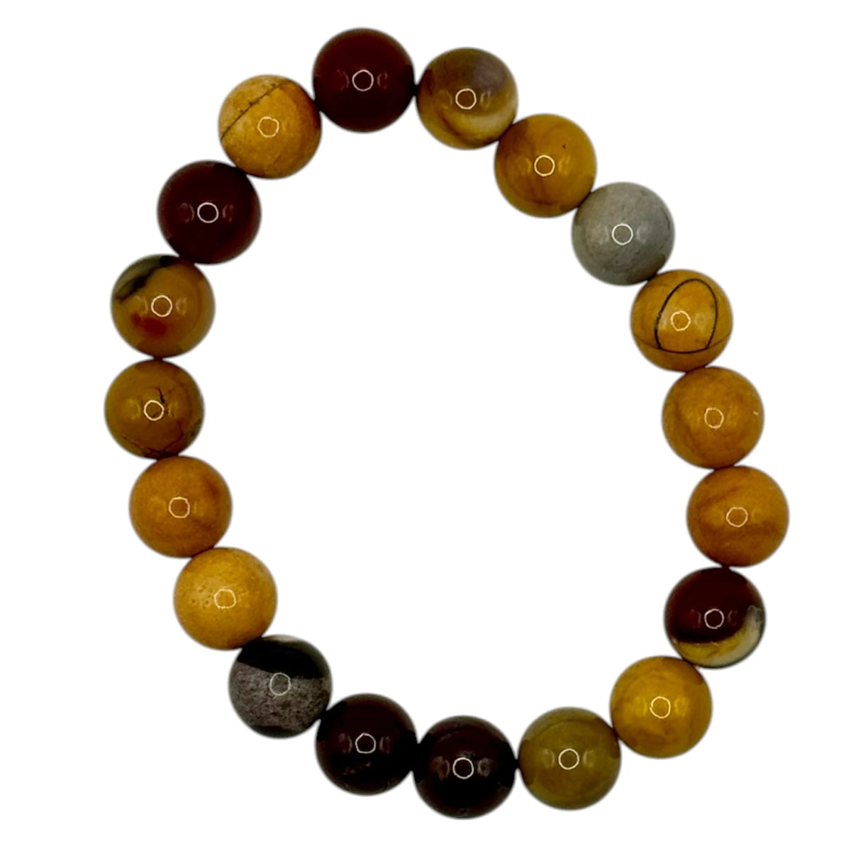 Bracelet "Vitalité & Motivation" en Jaspe Mokaite Perles Rondes