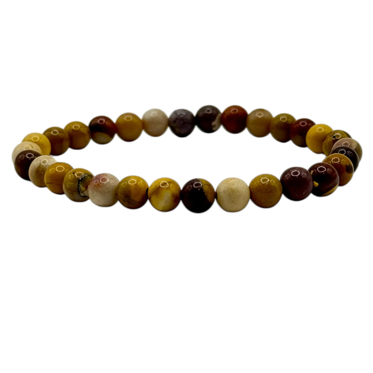 Bracelet "Vitalité & Motivation" en Jaspe Mokaite Perles Rondes