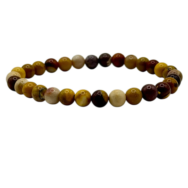 Bracelet "Vitalité & Motivation" en Jaspe Mokaite Perles Rondes