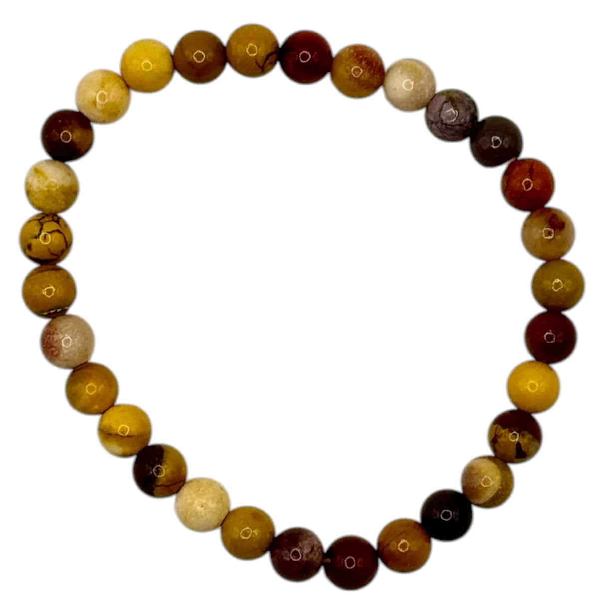 Bracelet "Vitalité & Motivation" en Jaspe Mokaite Perles Rondes