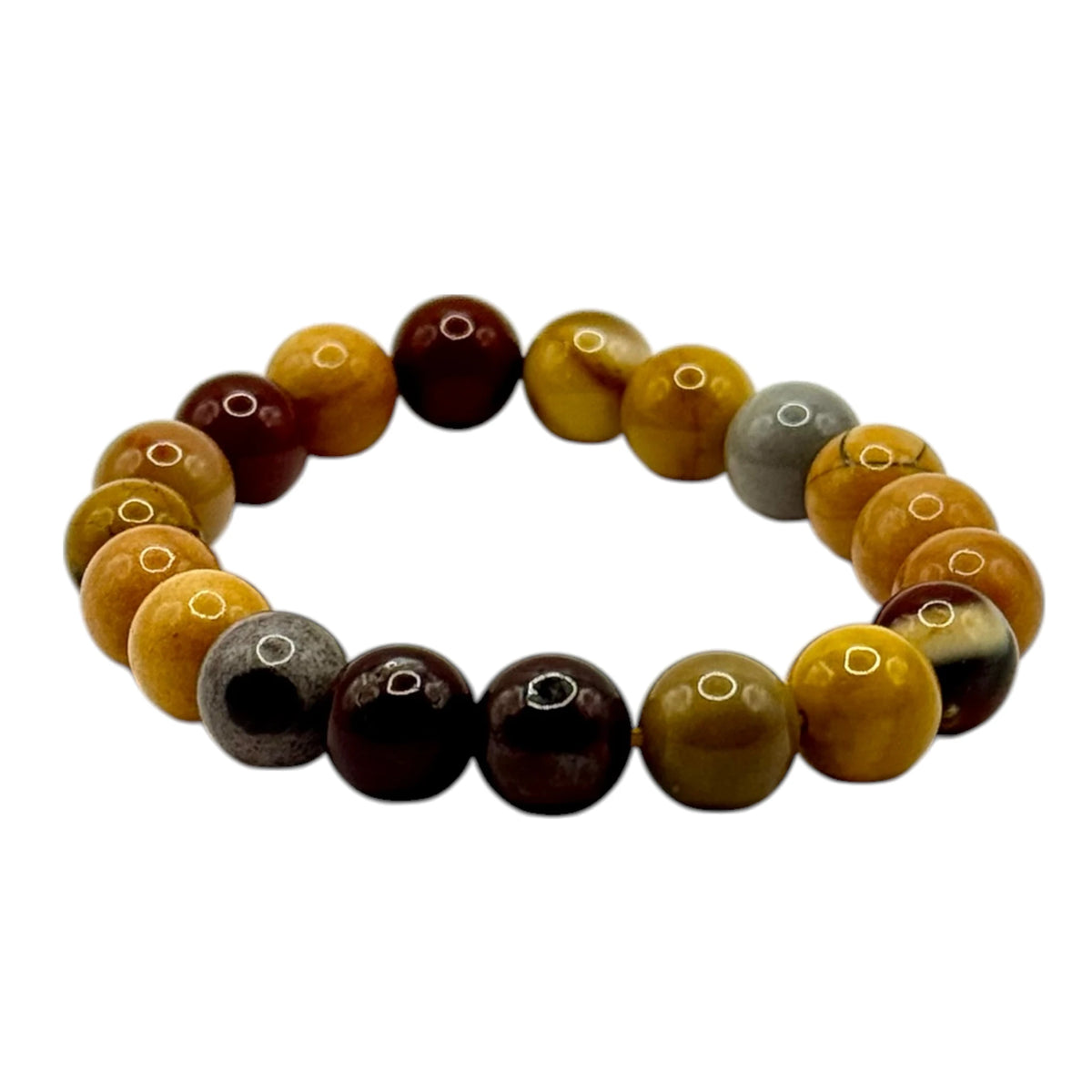 Bracelet "Vitalité & Motivation" en Jaspe Mokaite Perles Rondes
