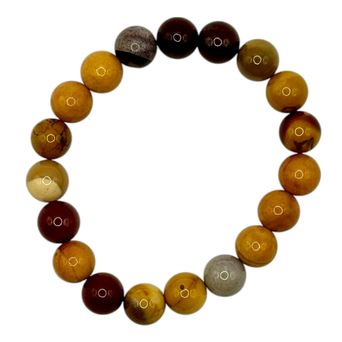 Bracelet "Vitalité & Motivation" en Jaspe Mokaite Perles Rondes
