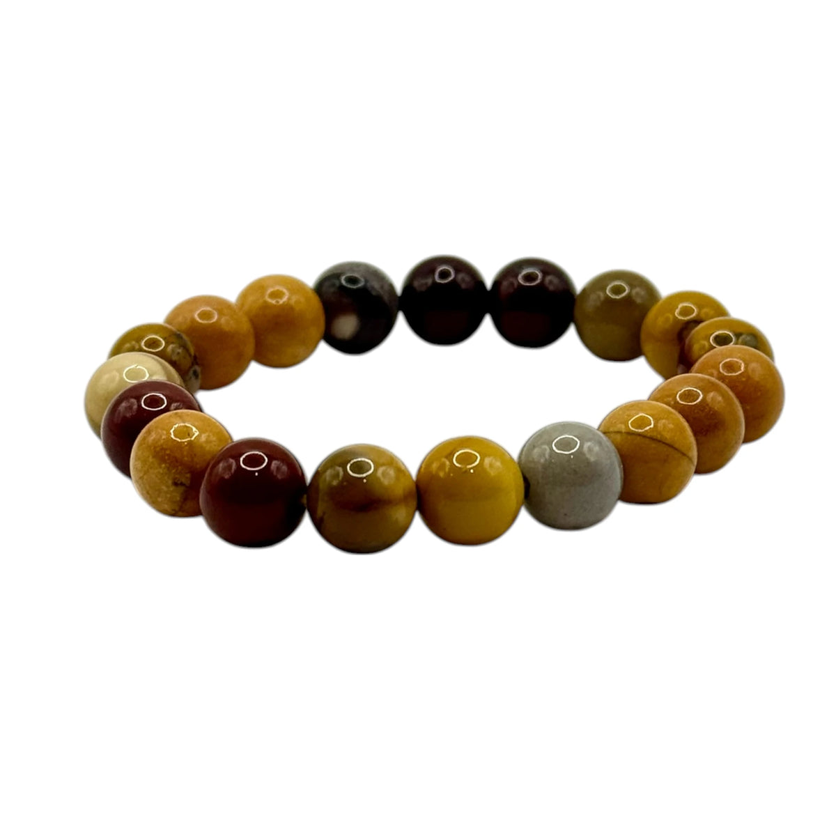 Bracelet "Vitalité & Motivation" en Jaspe Mokaite Perles Rondes