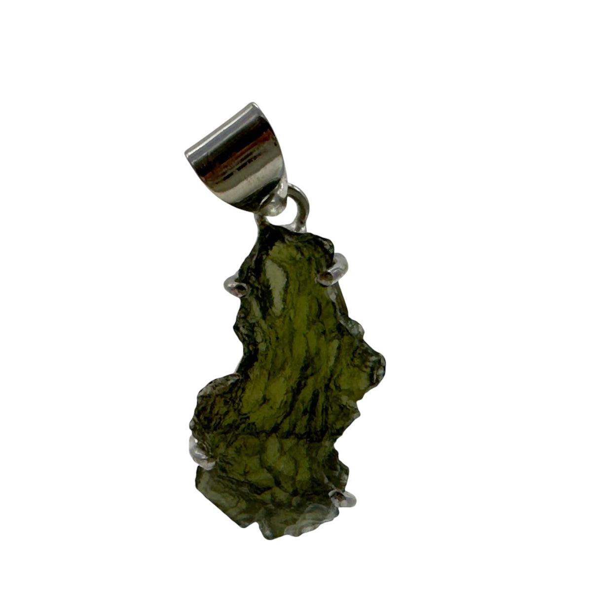 Pendentif Moldavite 4.8gr lot 10 Argent 925