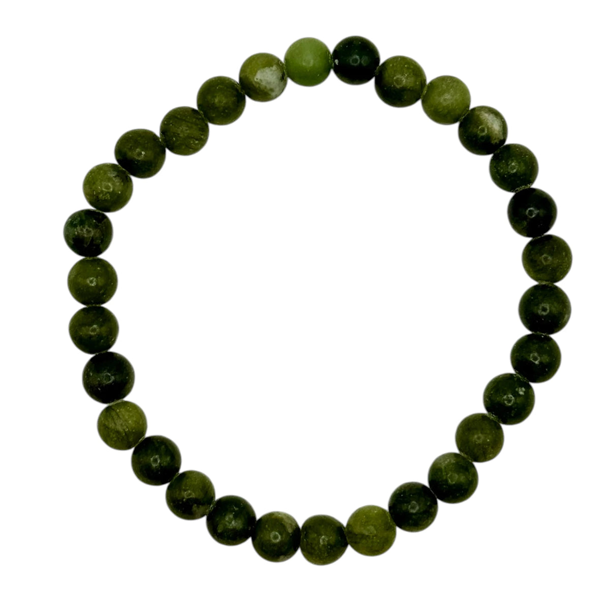 Bracelet "Conscience & Prospérité" en Jade Néphrite Perles Rondes
