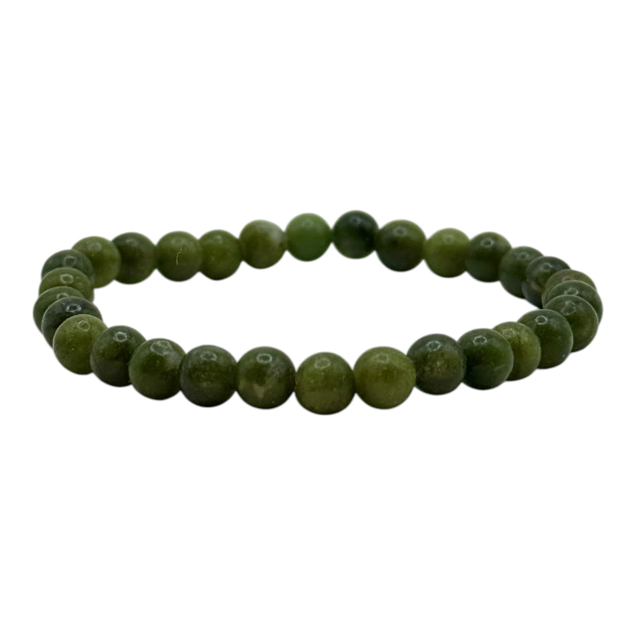 Bracelet "Conscience & Prospérité" en Jade Néphrite Perles Rondes