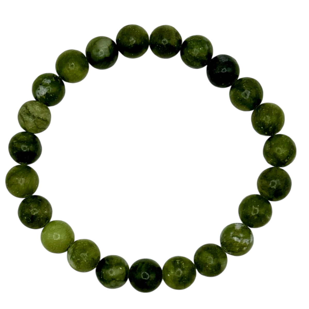 Bracelet "Conscience & Prospérité" en Jade Néphrite Perles Rondes